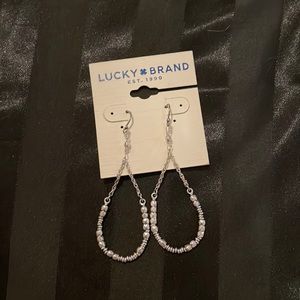Lucky Brand Sliver Beaded Earrings NWT